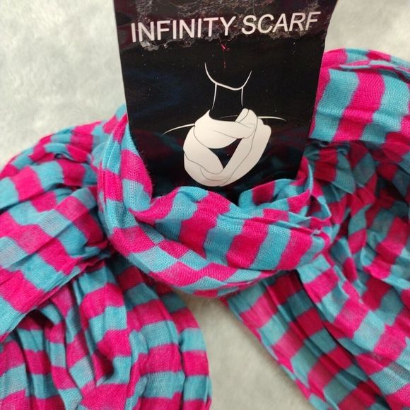 Spring Floral Striped Women's Scarf Wraps Lightweight Pink Blue Yellow - Picture 4 of 6